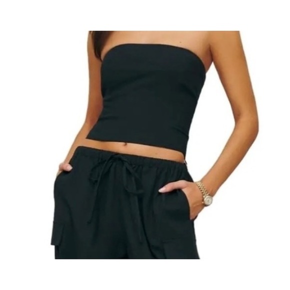 Reformation Dresses & Skirts - Reformation Stella Strapless Bandeau Tube Top Black Size 8 NWT